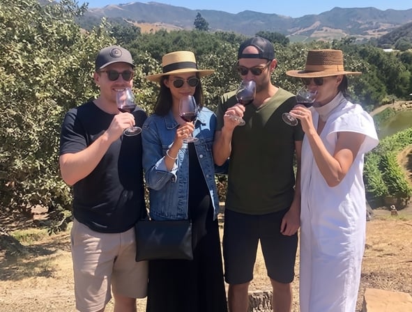 A wine tour trolley in Solvang